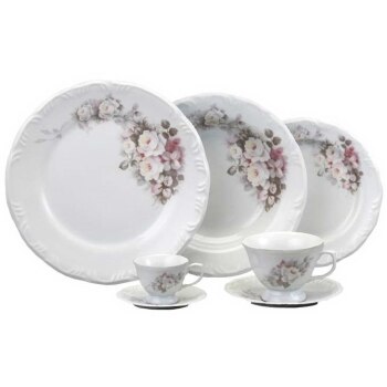 Aparelho Jantar, Chá e Café 42 Peças Porcelana Schmidt - Dec. Filetado Ouro  Pomerode 0010 - SCHMIDT