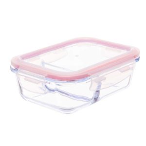 POTE DE VIDRO RETANGULAR COM DIVISÓRIA E TAMPA HERMÉTICA 1,04 L INVICTA 101528291777