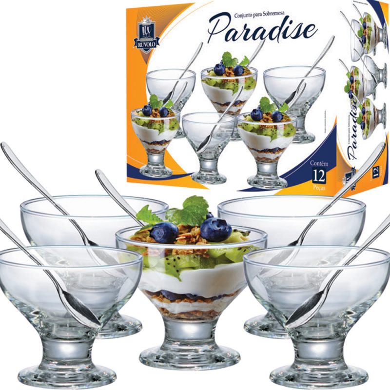 CONJUNTO DE SOBREMESA PARADISE COM 12 PEÇAS RUVOLO REF. 1280706