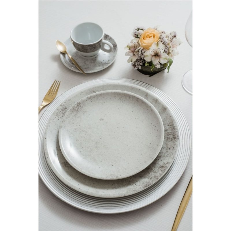 APARELHO DE JANTAR CHÁ E CAFÉ 42 PEÇAS CONCRETO PORCELANA SCHMIDT - Image 3