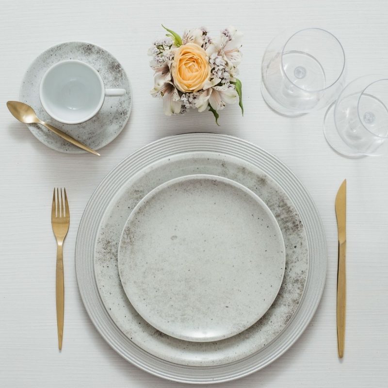 APARELHO DE JANTAR CHÁ E CAFÉ 42 PEÇAS CONCRETO PORCELANA SCHMIDT - Image 4