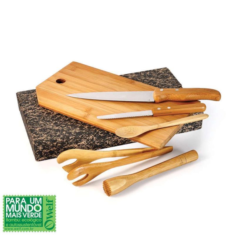KIT PARA BAR EM BAMBU MÔNACO 6 PEÇAS WELF KB-00573