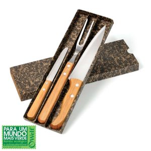 CONJUNTO DE FACAS INOX/BAMBU SPECIAL LINE 3 PEÇAS KF-00723