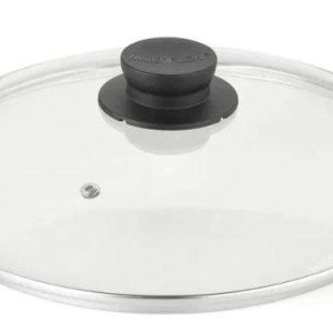 TAMPA DE VIDRO 26CM COM POMEL PRETO MULTIFLON 36026