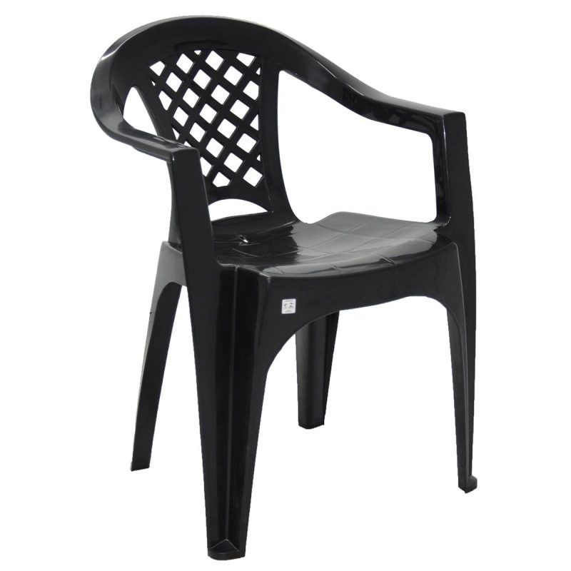 CADEIRA PRETA COM BRAÇOS IGUAPE TRAMONTINA 92221009
