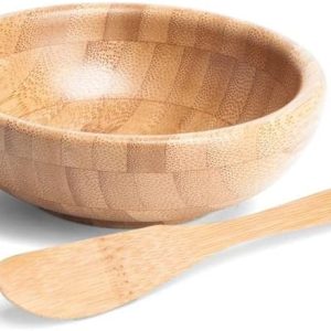 CUMBUCA EM BAMBU 3 LITROS COM COLHER 30CM WELF CJ-02453