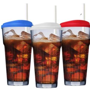 COPO DE ÁGUA OU SUCO TO GO MAX COM TAMPA COLORIDA E CANUDO 380ML RUVOLO 8081299