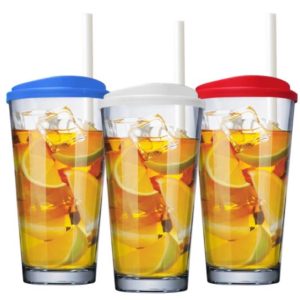COPO DE ÁGUA OU SUCO TO GO MIX COM TAMPA COLORIDA E CANUDO 415ML RUVOLO 8081399