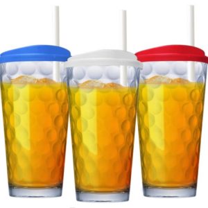 COPO DE ÁGUA OU SUCO TO GO BUBBLES COM TAMPA COLORIDA E CANUDO 415ML RUVOLO 8081499