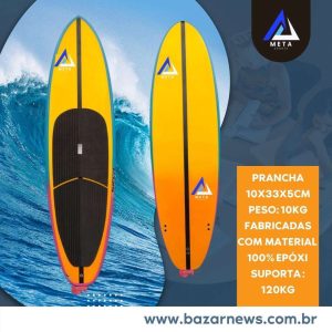 PRANCHA STAND UP PADDLE 100% EPÓXI C 3.15CM X L82CM X A13CM 10KG META SPORTS AMARELA