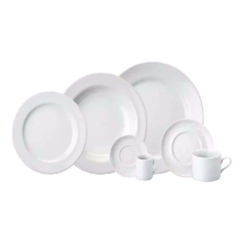 APARELHO DE JANTAR CHÁ E CAFÉ 42 PEÇAS BRASILIA PORCELANA SCHMIDT
