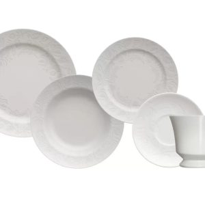 APARELHO DE JANTAR CHÁ E CAFÉ 42 PEÇAS FOLK PORCELANA GERMER 4633030