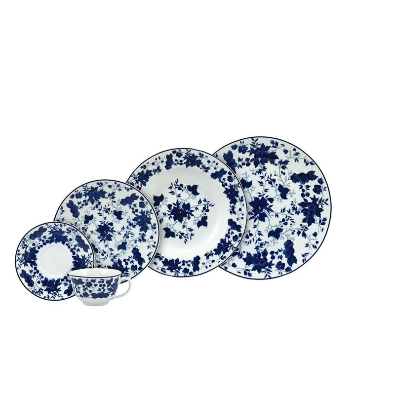 APARELHO DE JANTAR E CHÁ 20 PEÇAS FOLHAGEM PORCELANA SCHMIDT