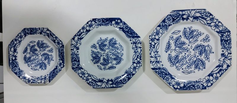 CONJUNTO DE 18 PRATOS COM DECORAÇÃO HAVAÍ LINHA REAL PORCELANA SCHMIDT 0042
