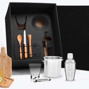 KIT PARA CAIPIRINHA EM BAMBU E INOX 9 PÇS WELF KT-20029