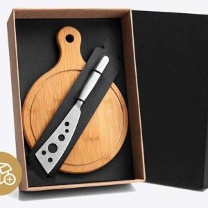 KIT PARA QUEIJO EM BAMBU E INOX 2 PEÇAS WELF KT-90101