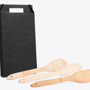 KIT DE UTENSÍLIOS EM BAMBU 30CM 3 PÇS WELF KT-90132