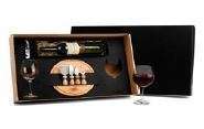 KIT QUEIJO E VINHO COM ESPAÇO PARA GARRAFA 8 PEÇAS WELF KT-90B07