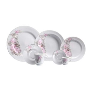 APARELHO DE JANTAR CHÁ E CAFÉ 42 PEÇAS MARESIAS PORCELANA SCHMIDT