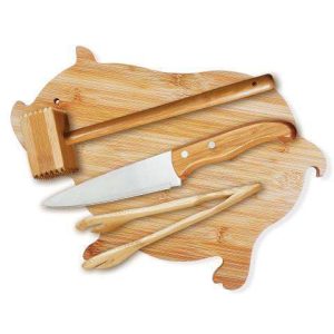 CONJUNTO PARA COZINHA EM BAMBU/INOX 4 PÇS WELF MB-40303