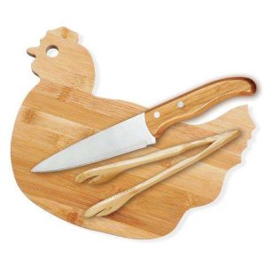 CONJUNTO PARA COZINHA EM BAMBU/INOX 3 PÇS WELF MB-41313