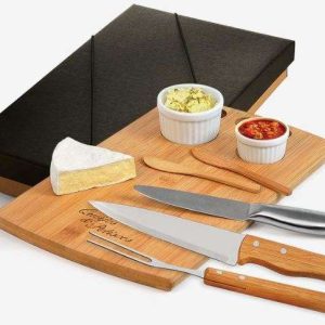 CONJUNTO PARA CHURRASCO E PETISCO EM BAMBU E INOX  2 EM 1 WELF ME-21013