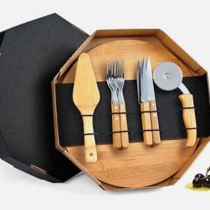 CONJUNTO PARA PIZZA EM BAMBU 35 CM 11 PEÇAS WELF PD-10353