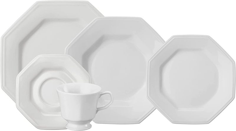 APARELHO DE JANTAR E CHÁ 20 PEÇAS PRISMA PORCELANA SCHMIDT