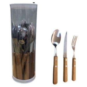 FAQUEIRO PARA CHURRUASCO INOX E BAMBU 18 PEÇAS WELF FQ-12183