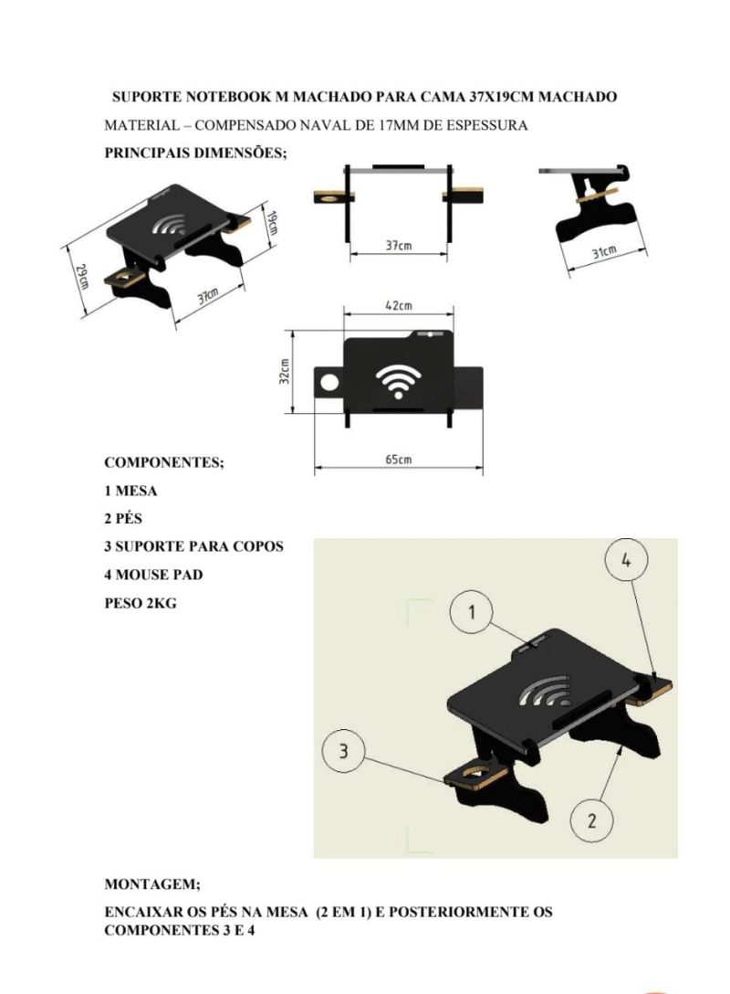 MESA HOME OFFICE CAMA PARA NOTEBOOK BAZAR NEWS - Imagem 3
