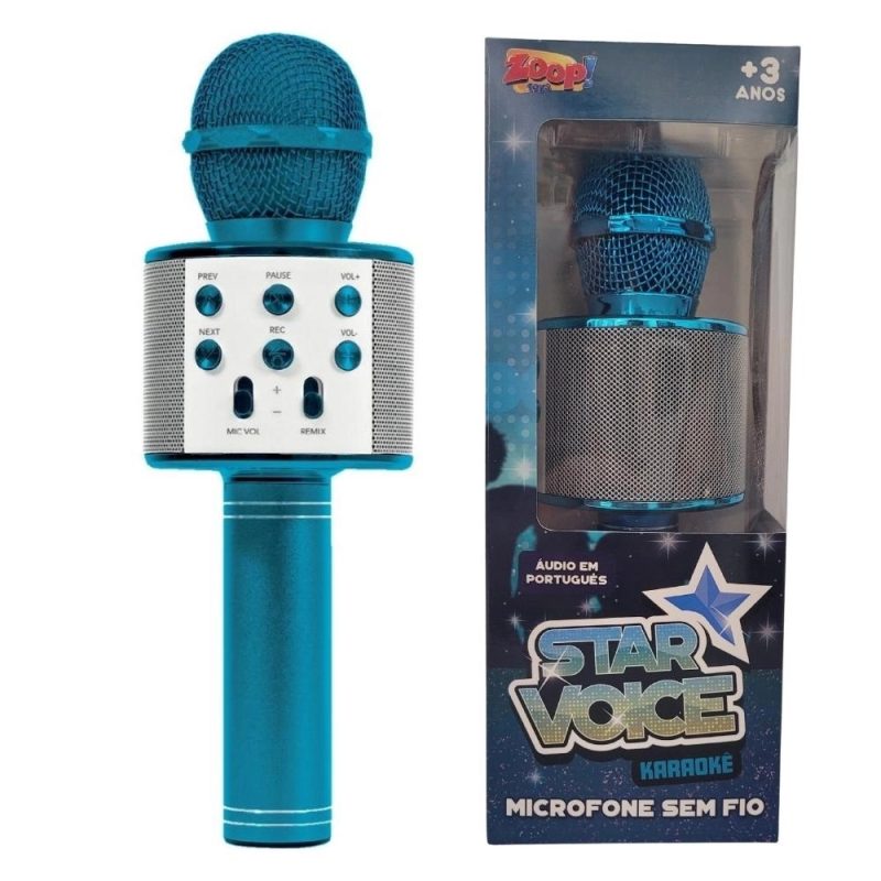 MICROFONE INFANTIL STAR VOICE BLUETOOTH AZUL ZP00995 ZOOP TOYS