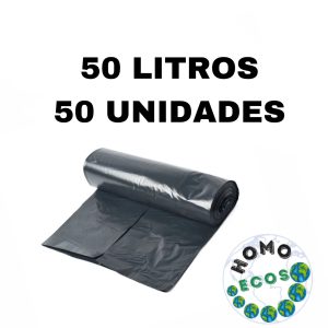 SACO PARA LIXO EM ROLO 50 LITROS C/ 50 UNIDADES HOMO ECOS