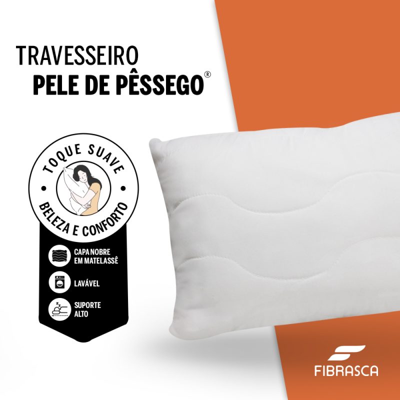 TRAVESSEIRO PELE DE PESSEGO MATELASSE 4339 FIBRASCA - Imagem 2