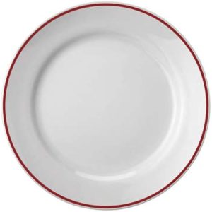 PRATO DE RASO FILETE VERMELHO PORCELANA SCHMIDT