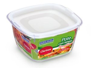POTE COM TAMPA HERMÉTICA CLARINEX GRANDE 2,15L INJEPLASTEC 0184