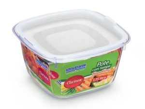 POTE COM TAMPA HERMÉTICA CLARINEX MÉDIO 1,15L INJEPLASTEC 0186