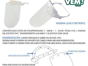 MÁSCARA POLIPROPILENO DE ROSTO FACE SHIELD HEALTH REF 70119 - DIVERSOS