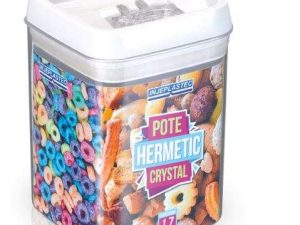 POTE HERMETIC CRYSTAL MÉDIO 1,7L BRANCO INJEPLASTEC 0285