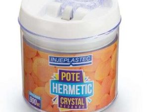 POTE HERMETIC CRYSTAL REDONDO PEQUENO 900ML INJEPLASTEC 0288