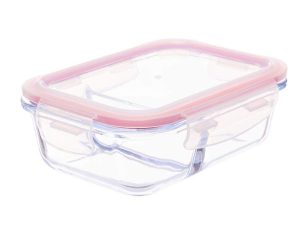 POTE DE VIDRO RETANGULAR COM DIVISÓRIA E TAMPA HERMÉTICA 1,04 L INVICTA 101528291777