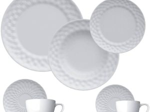 APARELHO DE JANTAR CHÁ E CAFÉ 42 PEÇAS PLISSAN PORCELANA GERMER 4533030