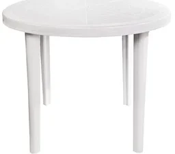 MESA REDONDA PLÁSTICA CAPRI MONTÁVEL BRANCO GELO 90CM X 72CM DOLFIN