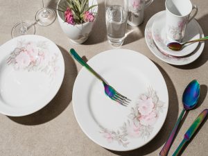 APARELHO DE JANTAR CHÁ E CAFÉ 42 PEÇAS MARESIAS PORCELANA SCHMIDT