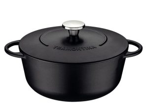 CAÇAROLA FUNDA FERRO 28CM TRENTO PRETA TRAMONTINA 20805/028
