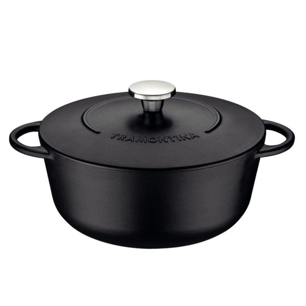 CAÇAROLA FUNDA FERRO 28CM TRENTO PRETA TRAMONTINA 20805/028