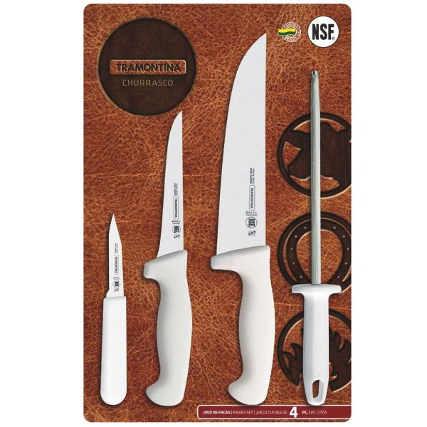 CONJUNTO DE FACAS INOX 4 PEÇAS PROFISSIONAL TRAMONTINA 24699/820 *