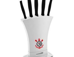 CONJUNTO DE FACAS 6PÇS TRAMONTINA CORINTHIANS COM SUPORTE REF 29899/105