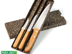CONJUNTO DE FACAS INOX/BAMBU SPECIAL LINE 3 PEÇAS KF-00703