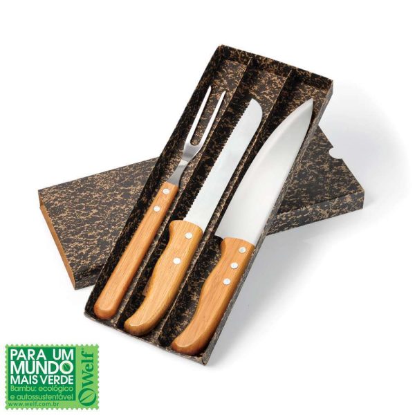 CONJUNTO DE FACAS INOX/BAMBU SPECIAL LINE 3 PEÇAS KF-00853