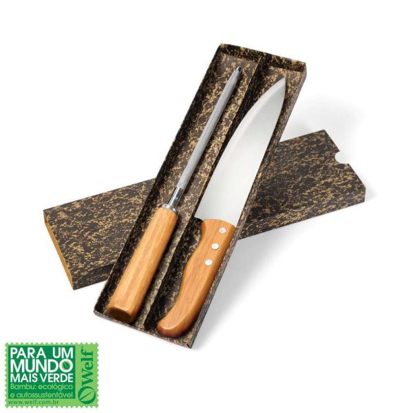 CONJUNTO DE CHAIRA E FACA 8' EM BAMBU SPECIAL LINE 2 PEÇAS KF-00863